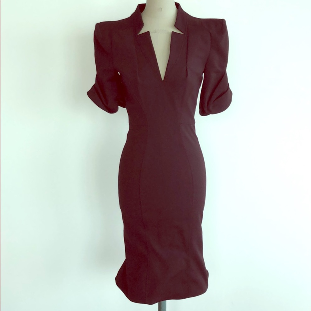 Zac Posen stretch Plum Dress